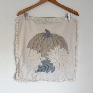 Secret Celebrity Pumpkin Embroidered Bead Fringe Pillow Cover Decor Fall 18”